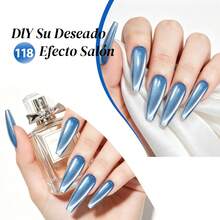 Cherimoya Gel Nail Polish - Blue and Pink - View 2