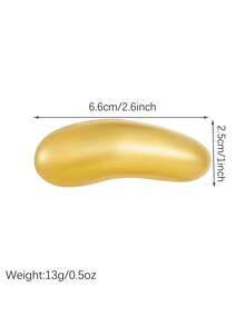 Irregular Curved Bean‑Shaped Brooch Pins,Gold & Silver Tone Smooth Metal Lapel Pin Minimalist Suit Collar Decor Brooches For Women - Geometric - View 2