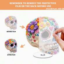 2D Acrylic Desktop Decor, Day Of The Dead Halloween Home Party Decoration - C - View 7