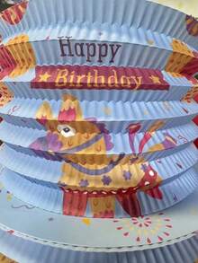 Cartoon Birthday Cake Foldable Piñata, Unicorn/Pony/Candy/Jungle Animal Theme, Birthday Party Foldable Piñata, Fillable With Candy Gifts, Paper Party Game Prop - B - View 3
