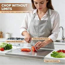 Stainless Steel Edge Cutting Board, Suitable For Kitchen, Can Cut Meat, Fruit, Vegetables, Bread And Dough (40*30cm, 30*30cm) - Multicolor - View 3