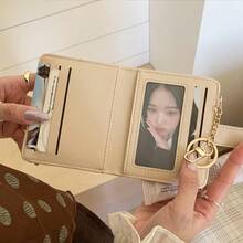 New Women's Short Wallet Korean Style Multi-Card Slot Snap Button Purse Premium Fashion Chain Zipper Coin Pouch,Small Wallets For Women - Multicolor - View 11