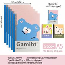1pc Colorful Cover A5 Glue-Bound Notebook, Hot-Melt Glue Binding, Sturdy And Not Easy To Fall Out, Lined Pages, Smooth Writing, Student Classroom Notebook, Office Daily Record, Practice Book, Multi-Color Cover, Minimalist Soft Cover Notebook - Multicolor - View 9