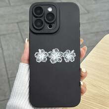 Cute Hibiscus Flower Pattern Phone Case, Compatible With IPhone 18 Pro Max 17 16 15 Plus 14 13 12 11 Pro 17e, Shockproof Matte TPU Soft Shell - Black - View 5