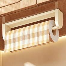 1pc Space-Saving Towel Rack, Suitable For Small Rental Kitchens, Self-Adhesive Wall And Under-Cabinet Paper Towel Holder, No Drilling Easy Installation, Can Hold Kitchen Paper Towels And Cleaning Cloths - Multicolor - View 14