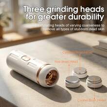 Rechargeable Electric Foot File Callus Remover Foot Care Exfoliating Tool With 3 Replaceable Brush Heads, Suitable For Dead Skin, Hard Skin, Cracked And Dry Skin, Quickly Removes Calluses For Smooth Feet, Portable Foot Cleaning Tool Travel Set - Multi-color - View 10