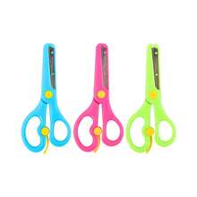 1 buah Gunting Kecil Pengaman Anak Warna-warni, Mata Pisau Lurus dengan Penutup Pelindung, Gunting Kerajinan Tangan Anti-Jepit untuk Taman Kanak-kanak, Sekolah Dasar, DIY, Seni Kertas, Alat Tulis - Beragam warna dan gaya acak - View 11