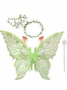 Colorful Laser Double Layer Butterfly Wings Back Decor, Forest Style Fairy Wings Girl Birthday Party Photo Prop, Halloween Cosplay Fairy Angel Wings Accessory - View 22