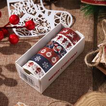 6 Gulungan Set Pita Washi Natal Kreatif Motif Kartun DIY Bahan Renda Stiker Dekoratif untuk Perencana - Set - View 11
