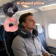 1pc U-Shaped Neck Pillow For Travel And Bed, Soft And Comfortable, Portable Cervical Pillow, Suitable For Side/Back Sleepers, Car, Airplane, Home - Multiple Colors Available - Hand Washable Filling, Medium Firmness, Ideal Choice For Students And Travelers, Random Color - A - View 2