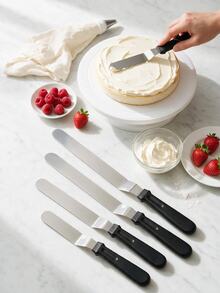 Stainless Steel Cake Scraper Set, Cream Smoothing Tool, Cake Scraper, Suitable For Baking, Pastry, Bread And Dessert Decoration, Cake Making Cream Spreading Tool, Kitchen Baking Accessories, Suitable For Home, Cake Shop, Party, Gift - Multicolor - View 2