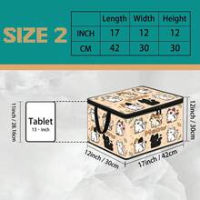 1個可折疊布製收納盒,附蓋子與提把,可愛叢林野生動物波點印花無框收納桶,可折疊衣物收納整理盒,適用於衣櫥、臥室、宿舍、居家 - 多色 - 查看 14