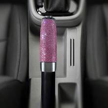 1pc Pink Rhinestone Handbrake Cover, Gift For Friends - Pink Rhinestone Handbrake Cover - View 7