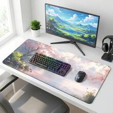 Japanese Landscape Extra Large Washable Rubber Mouse Pad, Office Computer Keyboard Mat, Back To School Gaming Mouse Pad, Desktop Accessory, Office Supplies, Gift For Men Women Friends, Non-Slip Rubber Base Desk Mat Set - Multi-color - View 2