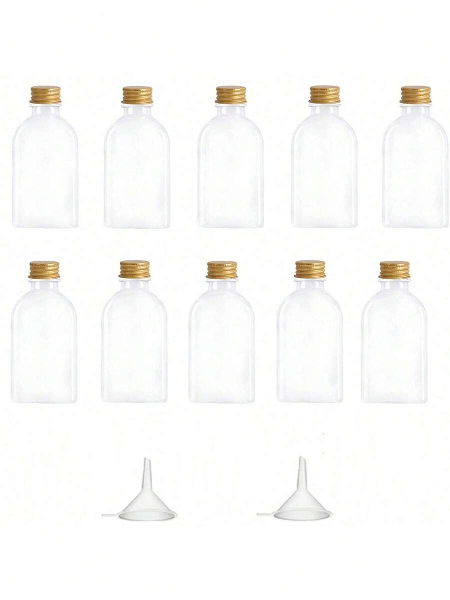 5/10/35pcs 100ml Mini Plastic Empty Bottles Olive Oil Dispenser, Compact & Portable, Leak-Proof Design, Travel Essential, Suitable For Various Liquids, Picnic, Travel, Home Bathroom, Kitchen, Christmas, New Year - Clear - View 1