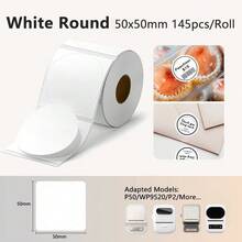 Marklife 2 Inch Thermal Self‑Adhesive Labels, White Square & Round Waterproof Oil‑Resistant Label Stickers, Replacement Paper For P2 P50 M110 M220 M200 Portable Thermal Label Printer - View 10