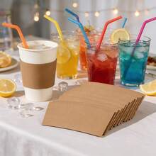 10/50/100pc Thick Paper Coffee Cups With Leak-Proof Lids And Kraft Paper Heat Sleeves, Heat-Resistant For Hot And Cold Drinks, Suitable For Coffee Shops, Offices, Homes And Commercial Use - View 3