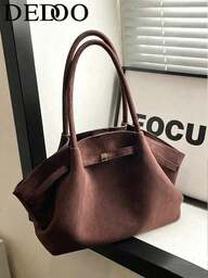 Dedoo 1 pièce Sac fourre-tout  FEISTURE, sac à main élégant et mature de grande capacité en couleur unie, style rétro, convient aux filles, femmes, étudiantes et employées de bureau