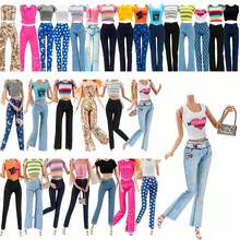 6/8/10/12/14 Pcs Random Fashion Doll Clothes Set, Fit For 11.5 Inch Doll, Include 3/4/5/6/7 Pcs Tops And 3/4/5/6/7 Pcs Pants, Great Gift For Kids, High Quality, Suitable For Children, Doll Not Included - Multicolor - View 2