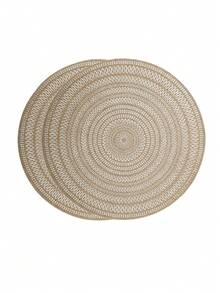 Φ38cm Round White Printed Linen Placemat - Multicolor - View 7