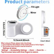 Multi-Function Magnetic Phone Selfie Stick, Built In 600mah Battery Fill Light, Wireless Remote, Mirror, Zoom, Portable, Anti-Shake, Selfie Accessories - X02 - View 8