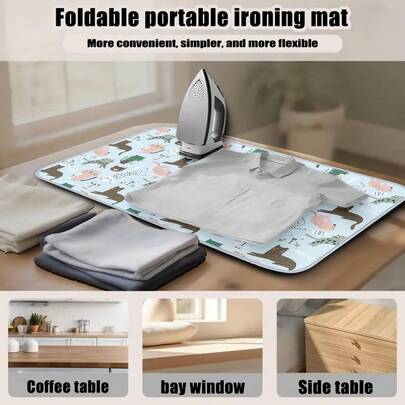 Foldable Portable Heat-Resistant Ironing Pad, Desktop Ironing Mat, Portable Ironing Pad, Suitable For Daily Use Protective Clothing Ironing Pad, Coats, Suits, Workwear, Etc.