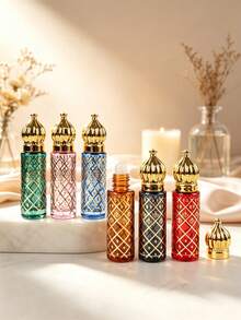 8ml Empty Perfume Bottle Color Packaging Roller Ball Mini Essential Oil Bottle Glass Portable Glass Bottle Travel Accessorie(Small Accessories Included) - Multicolor - View 1