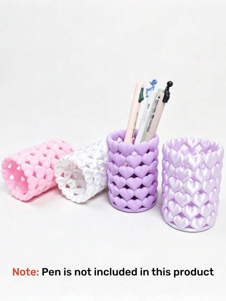 Multifunctional Storage Organizer Box - Heart-Shaped Hollow Design Cutlery Holder, Desktop Storage Rack (Suitable For Storing Cutlery, Straws, Tea Bags, Pens, Remote Controls); Compact And Space-Saving, Suitable For Kitchen, Office, Living Room - Multicolor - View 7