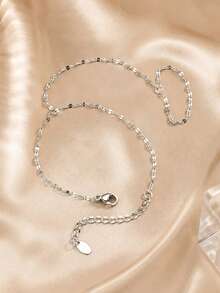 1 buah Gelang Rantai Tipis Stainless Steel Bergaya untuk Bibir dan Jari, Aksesori Harian Wanita, Hadiah Perhiasan - Perak - View 5