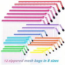 10/20PCS Mesh Zipper File Bags, Large Capacity, Visible Mesh Surface ...