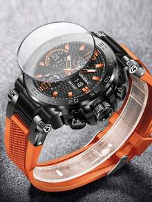 LIGE Men's Sports Fashion Dual Display Luminous Alarm Waterproof Electronic Watch - Black - View 9