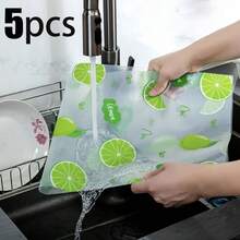 Premium Refrigerator Mat - Moisture-Proof, Non-Slip, Cuttable, Washable And Reusable, Made Of EVA Material, Fresh Lemon Design. Suitable For Refrigerator, Freezer, Drawer, Shoe Cabinet, Cupboard And Kitchen Decor. - Multicolor - View 17
