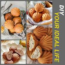 2 Packs Carbon Steel Non-Stick Madeleine Shell Cake Mold Oven Scallop Baking Pan Pudding Cookie Bakeware Tool - Gold - View 6