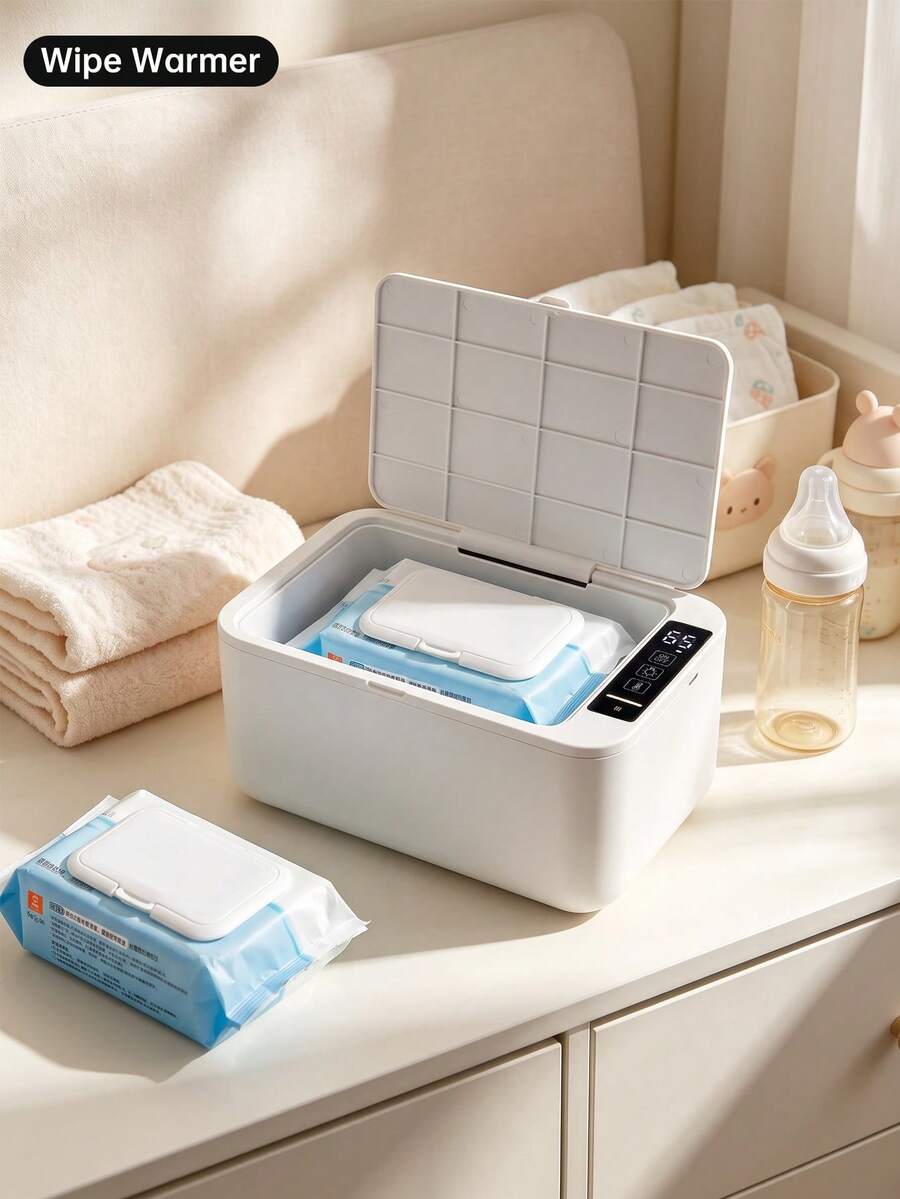 Baby Wet Wipes Warmer, Baby Wipes Box, Warm Moistening Constant Temperature Wet Wipes Machine, Portable Insulation - White - View 1