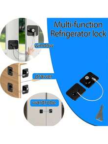 1pc No Drilling Window Locks, Multi-Functional Cabinet/Door/Window/Refrigerator Lock, Home Decor Gift - Multicolor - View 6