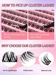120pcs C-Curl Single Cluster False Eyelashes, Cat Eye Effect, Segmented Single Lash, Pointed Tip, Single Lash Extension - D - View 7