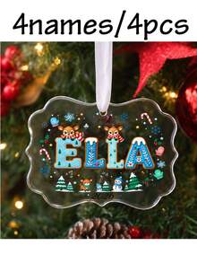 Custom Name Christmas Ornament 2026, Personalized Reindeer Snowflake Tree Decor, Festive Winter Holiday Style, Customized Christmas Hanging Ornament, Customizable Name And Year Keepsake, Christmas Tree Decoration, Christmas Gift, Gifts For Family - Style C - View 21