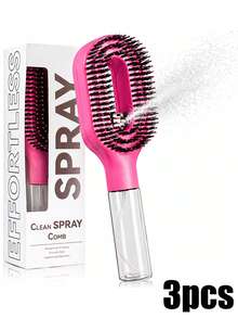 2-In-1 Spray Styling Comb, Water Mist Spray Comb With Built-In Water Tank, Soft And Flexible Bristles, Dry And Wet Use Styling Spray Comb, Suitable For Curly, Straight And Wavy Hair - Multicolor - View 29