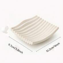 1pc Modern Wavy Soap Dish Creative Geometric Soap Tray Minimalist Bathroom Sink Soft Decor Kitchen Sponge Scrubber Organizer Home Decor Practical Creative Gift For Besties Couples Newly Housewarming - A - View 3