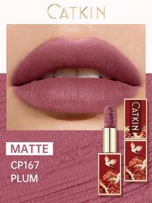 CATKIN Rouge Matte Engraved唇膏，防水持久缎面柔滑，CP167石榴粉色 - CP167 - 查看 2