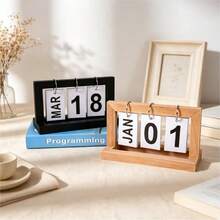 1pc Minimalist Solid Wood Calendar 2025 Desktop Calendar Decorative Calendar Perpetual Calendar Suitable For Bedroom, Study, Office Decoration Holiday Gift - View 7