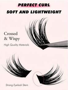 280PCS D Curl Mixed DIY Eyelash Extension,Soft Lightweight Reusable False Lashes,Cluster Lashes,Individual Eyelashes,Fluffy Wispy Lashes,Natural Look,Suitable For Beginners,Perfect For Daily Makeup,Wedding,Party,Travel,Halloween,Christmas - D - View 3