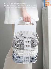 Large Dirty Clothes Hamper Wall-Mounted Bathroom Folding Laundry Basket Dormitory Clothes Storage Durable - Laundry Basket - View 8