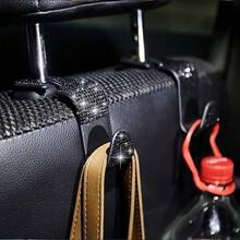1pc Car Hook Rhinestone Pendant Creative Rear Seat Backrest Hidden Hook Car Interior Accessory - Rhinestone Hook - View 3