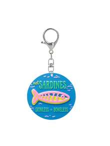 2D Flat Acrylic Sardine Fish Graphic Round Keychain, Daily Accessory, Car Pendant, Suitable For Backpack, Handbag, Car Key, Door Key, Suitable For Dating, Studying, Working, Commuting, Phone Accessory, Wedding Season, Bridesmaid & Bride Gift, Holiday Birthday Gift, Teacher's Day, Halloween, Christmas, Valentine's Day Gift - Multicolor - View 13