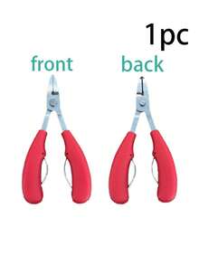 1pc Toenail Clipper, Thick Nail Cutter Or Ingrown Nail Tool, Stainless Steel Pointed Toenail Scissors, For Adults, Rubber Handle, Red - Red - View 10