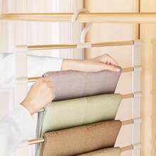 1pc Space-Saving Stainless Steel Folding Pants Hanger, Suitable For Jeans, Leggings And Wide-Leg Pants, Closet Organizer - Multicolor - View 4