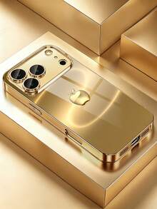 1 ốp lưng điện thoại cao cấp mới màu vàng sang trọng, họa tiết táo 3D mạ điện, kính bảo vệ ống kính độ nét cao, chống sốc, tương thích với iPhone 17/17Pro/17ProMax/17Air/16/16Pro/16ProMax/16Plus/15/15Plus/15Pro/15ProMax/14/14Plus/14Pro/14ProMax/13/13Pro/13ProMax/12/12Pro/12ProMax/11/11Pro/11ProMax - Nhiều màu - Xem 1