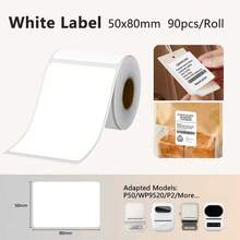 Marklife 2 Inch Thermal Self‑Adhesive Labels, White Square & Round Waterproof Oil‑Resistant Label Stickers, Replacement Paper For P2 P50 M110 M220 M200 Portable Thermal Label Printer - View 12