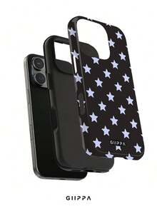 GIIPPA 1件星形圖案設計手機殼，適用於Phone 17 Pro Max，兼容Phone 16 Pro Max、15 Pro Max、14 Pro Max，韓系高端時尚趣味手機殼，兼容11/12/13/14/15/16 Pro Max Plus，優雅設計男女皆宜，送給女友的完美禮物，適合聖誕節、情人節、復活節、婚禮季與生日 - 藍色 - 查看 2